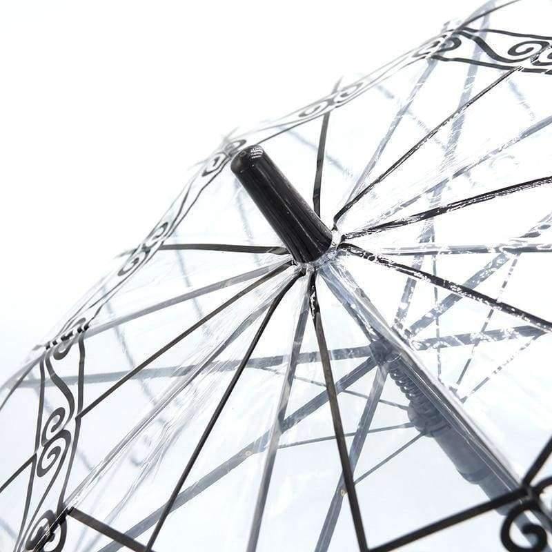 Avelena | 1 Stück Plastikeva Transparente Regenschirme Süßer Vogelkäfig Parasol Langer Stock Regen Klarer Bubble Regenschirm für Frauen