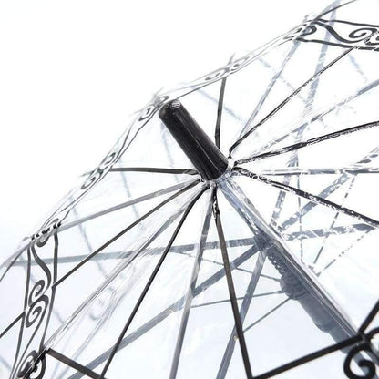 Avelena | 1 Stück Plastikeva Transparente Regenschirme Süßer Vogelkäfig Parasol Langer Stock Regen Klarer Bubble Regenschirm für Frauen