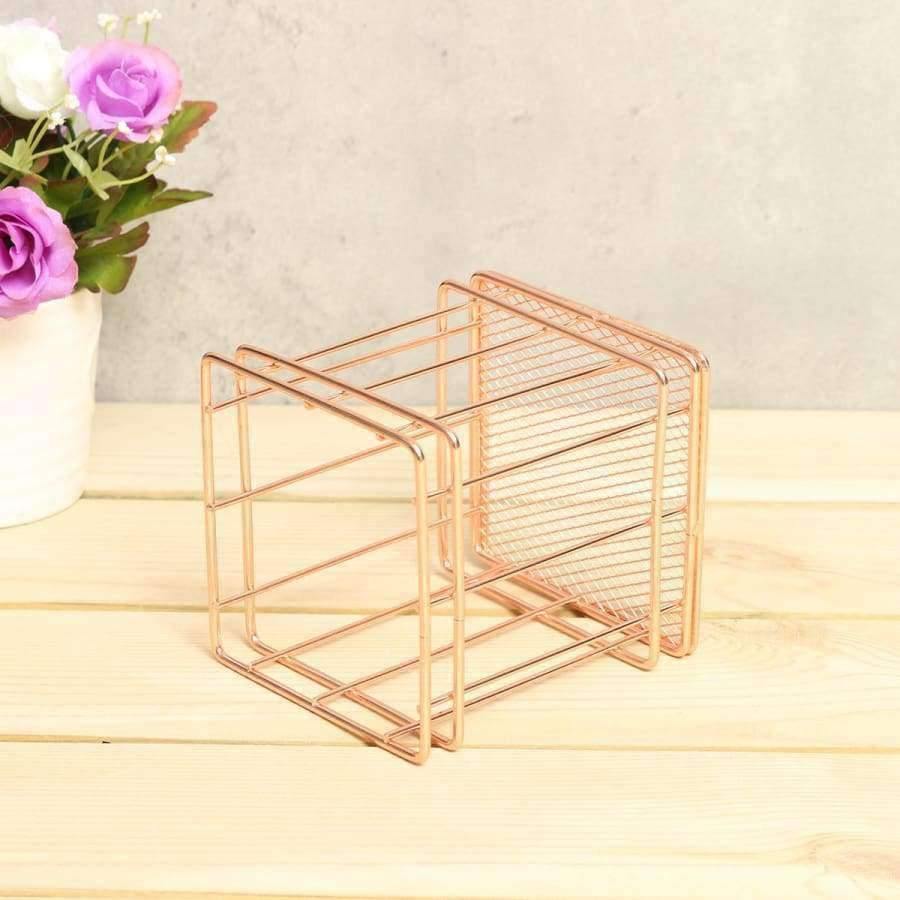 Avelena | 1 Stück Rose Gold Metall Stift Halter Box Fall Organizer Home Schreibtisch Bürobedarf Dekor Hochwertige Büro Schule Schreibtisch Zubehör