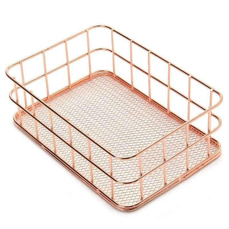 Avelena | 1 Stck Roségold Metall Stifthalter Etui Halter Box Organizer Wohnkultur Tisch Schreibtisch Zubehör Büromaterial Tisch Schreibtisch Zubehör