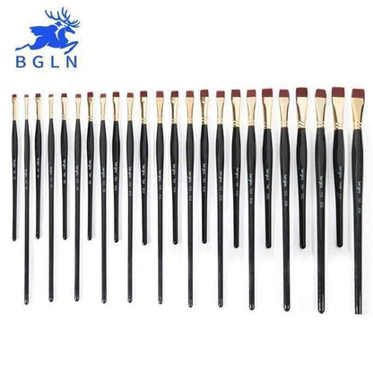 Avelena | 1 Stück Nylon Haar Flachpinsel Verschiedene Formen Aquarell Malpinsel Lange Griffe Öl Acrylmalerei Pinsel Kunstbedarf 715 764