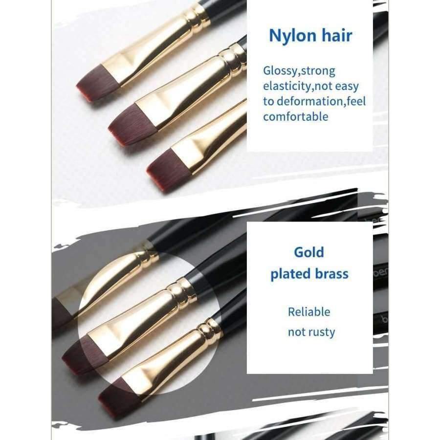 Avelena | 1 Stück Nylon Haar Flachpinsel Verschiedene Formen Aquarell Malpinsel Lange Griffe Öl Acrylmalerei Pinsel Kunstbedarf 715 764