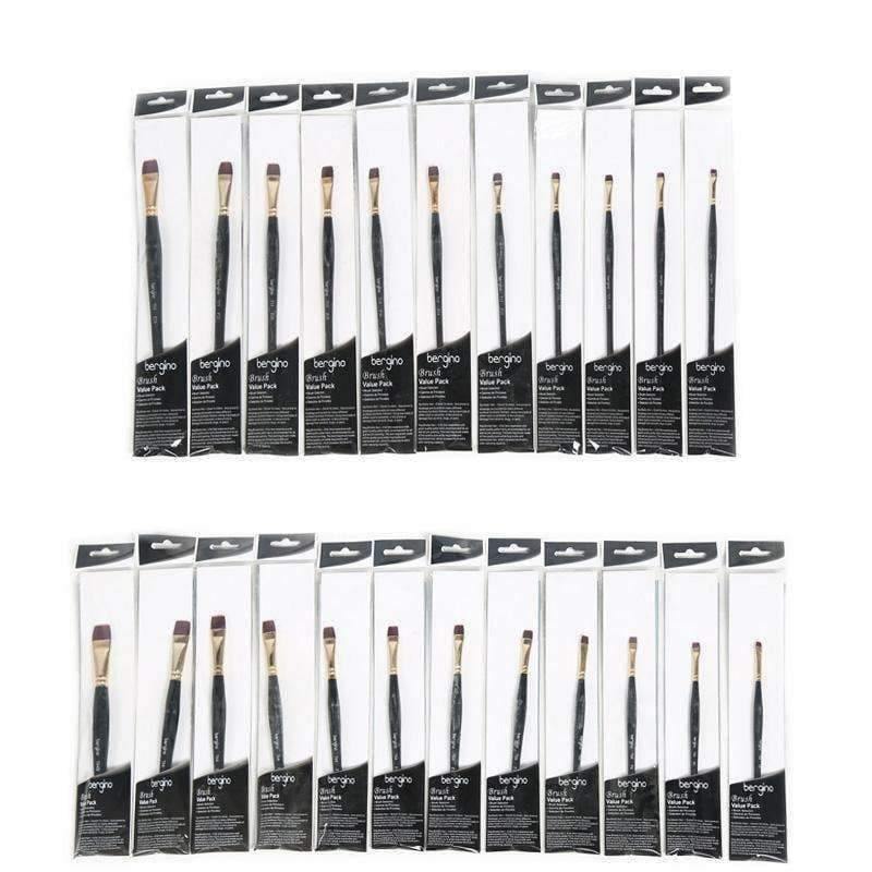 Avelena | 1 Stück Nylon Haar Flachpinsel Verschiedene Formen Aquarell Malpinsel Lange Griffe Öl Acrylmalerei Pinsel Kunstbedarf 715 764