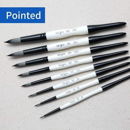 Avelena | 1 Stück Nylon Haar Professionelle Aquarellpinsel Rund Flach Spitz Aquarell Öl Acryl Malpinsel Kunstbedarf
