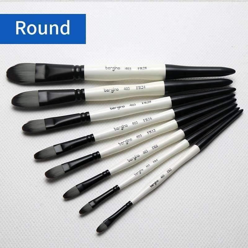 Avelena | 1 Stück Nylon Haar Professionelle Aquarellpinsel Rund Flach Spitz Aquarell Öl Acryl Malpinsel Kunstbedarf