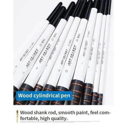 Avelena | 1 Stück Wollhaar Aquarellpinsel Professionell Spitz Schwarz&Weiß Griff Malpinsel Kunstbedarf 23Rsg