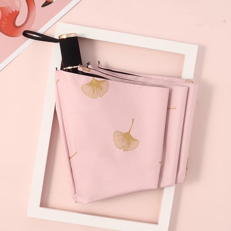 Avelena | Mode Ginkgo Biloba Automatikregenschirme Winddicht Faltbare Regenschirme mit Blättern für Frauen Parasol Uv Blatt Paraguas Yd213