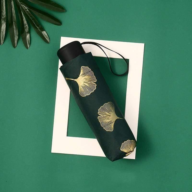 Avelena | Mode Ginkgo Biloba Automatikregenschirme Winddicht Faltbare Regenschirme mit Blättern für Frauen Parasol Uv Blatt Paraguas Yd213
