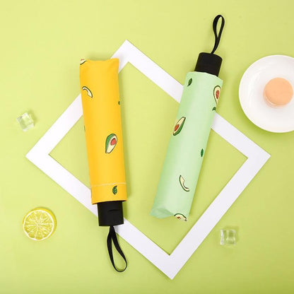 Avelena | Design Cartoon Avocado Regenschirme Frucht Kreativer Klappregenschirm für Frauen Männer Anti-Uv Lieblicher Regenschirm Yd200036