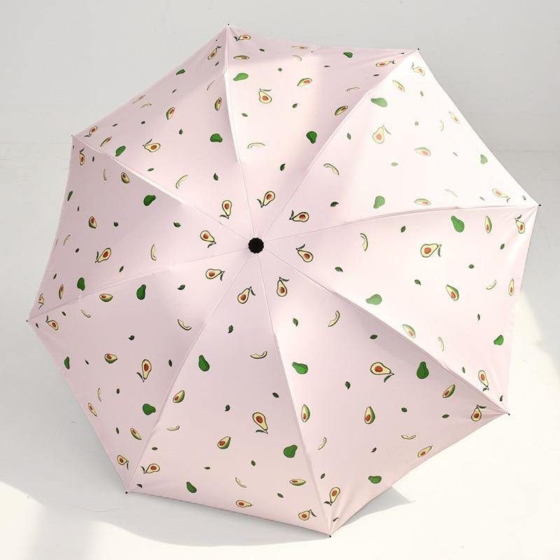 Avelena | Design Cartoon Avocado Regenschirme Frucht Kreativer Klappregenschirm für Frauen Männer Anti-Uv Lieblicher Regenschirm Yd200036