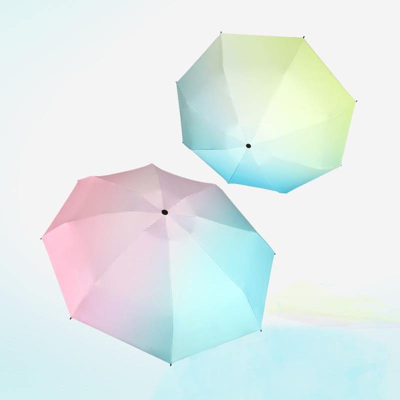 Avelena | Mini-Tasche Farbverlauf Regenschirme Parasol Faltbare Männer Regenschirme Regen für Damen Uv Winddichter Regenschirm Ys200003