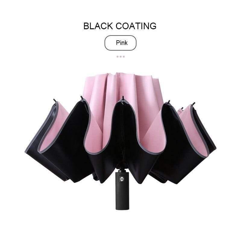 Avelena | Regenschirm Frauen Regenfest Winddicht Reflektierender Regenschirm Regen Frauen Anti-Uv Regenschirme Pink Drei-Faltende Automatische Regenschirme
