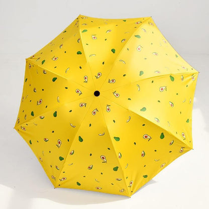 Avelena | Design Cartoon Avocado Regenschirme Frucht Kreativer Klappregenschirm für Frauen Männer Anti-Uv Lieblicher Regenschirm Yd200036