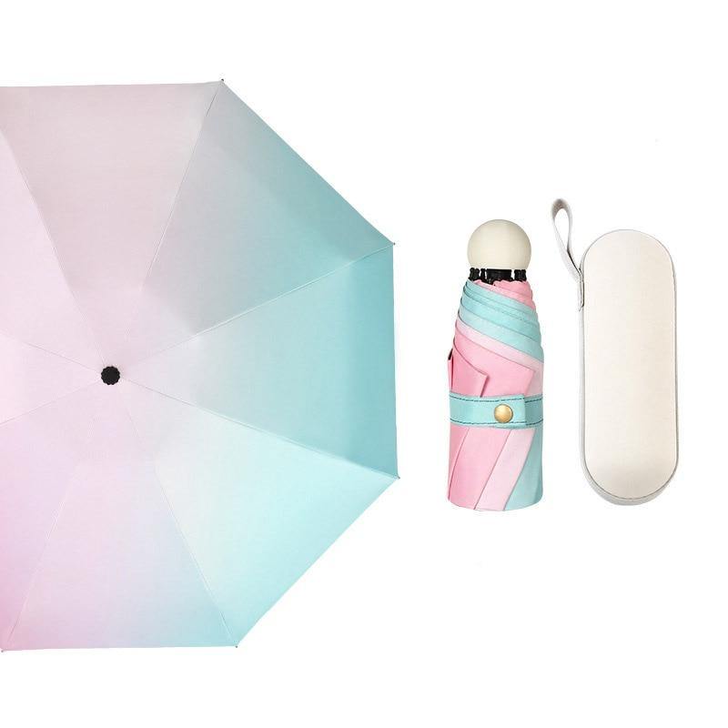 Avelena | Mini-Tasche Farbverlauf Regenschirme Parasol Faltbare Männer Regenschirme Regen für Damen Uv Winddichter Regenschirm Ys200003