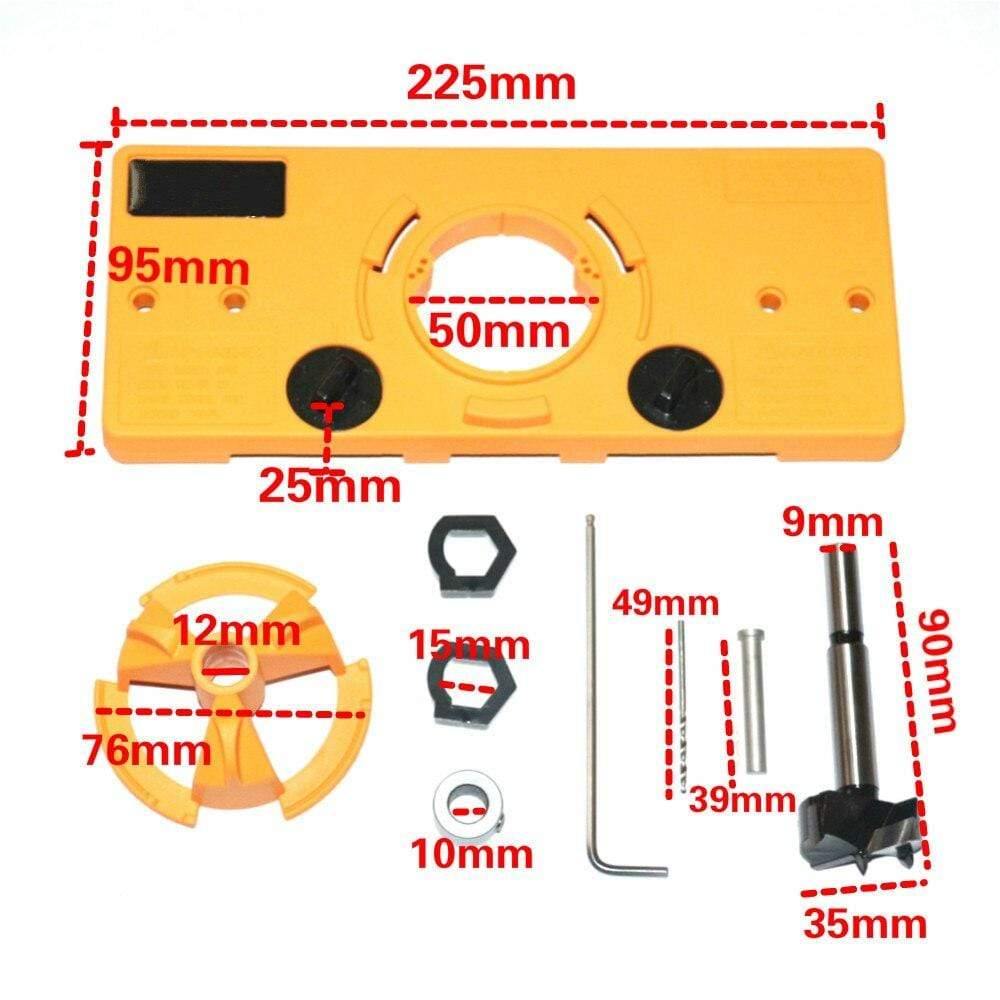 Avelena | 15Mm-35Mm Cup Stil Hinge Driver Bohr Jig Bohrschablonen Set Türlochschablone für Verdeckt Hinge Jig Holzarbeiten Diy Werkzeug