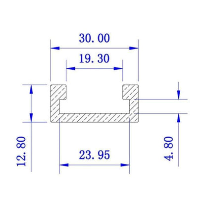 Avelena | Blau 300-1000Mm T-Slot T-Slot Gehrungsfräser Gerät Slot 30X12.8Mm für Tischsäge Routertisch Holzwerkzeug Neu