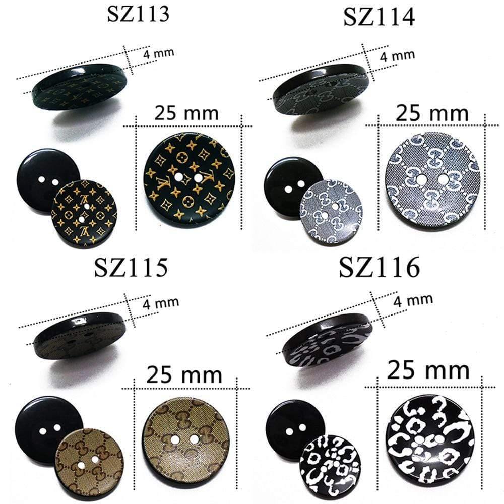Avelena | 10 Stück 25 Mm Große Matte Runde Modeharzknöpfe Nähzubehör für Mäntel Anzüge Dekorative Fancy Knopf Handgemacht 4 Löcher