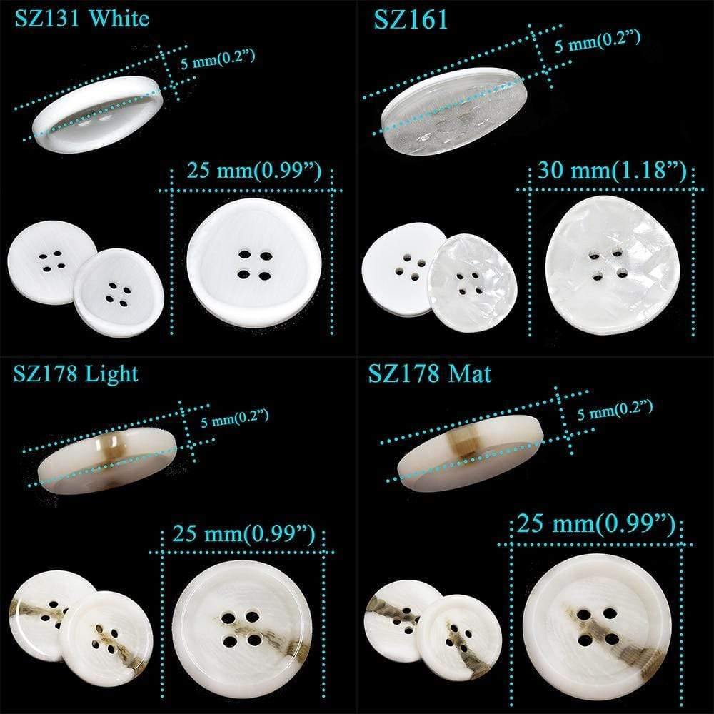 Avelena | 10 Stück 25 Mm Große Matte Runde Modeharzknöpfe Nähzubehör für Mäntel Anzüge Dekorative Fancy Knopf Handgemacht 4 Löcher