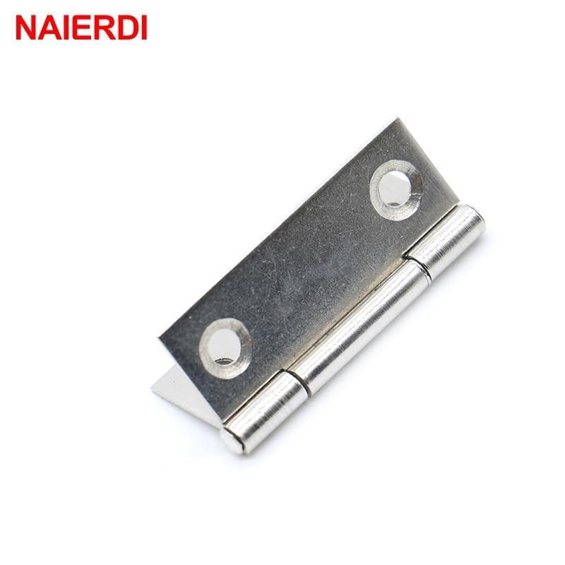 Avelena | 10 Stück Türscharnier 1,5 Zoll Edelstahl Mini Schublade Schmuckkästchen Silber Schrank Scharniere für Dekoration Möbel Hardware