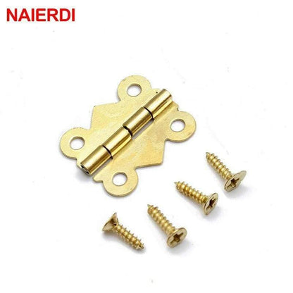 Avelena | 10 Stück Mini Schmetterlings-Türscharniere Gold Silber Bronze Schrank Schublade Schmuckbox Dekoration Scharnier für Möbelbeschläge