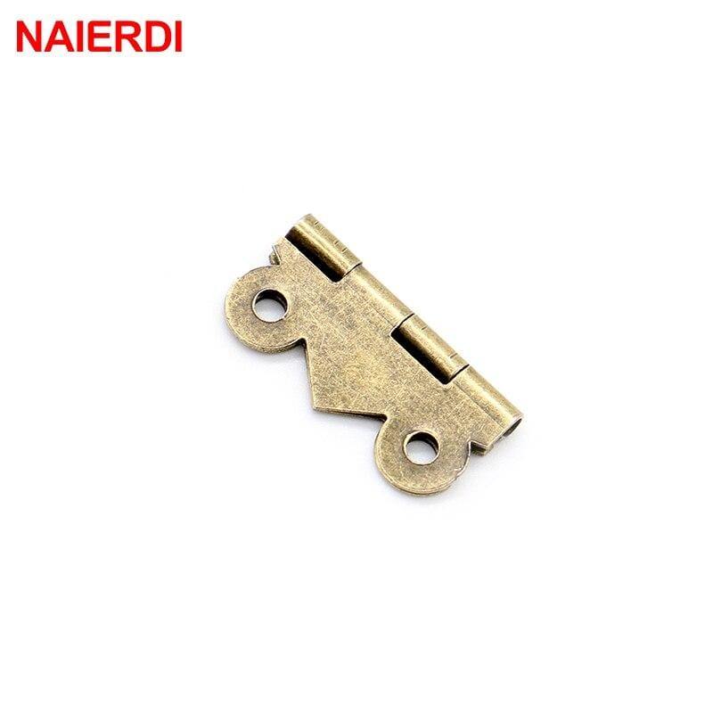 Avelena | 10 Stück Mini Schmetterlings-Türscharniere Gold Silber Bronze Schrank Schublade Schmuckbox Dekoration Scharnier für Möbelbeschläge