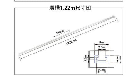 Avelena | 300-1220Mm T-Schiene T-Slot Gehrungslot Vorrichtung T Schraubgerät Slot 19X9.5Mm für Tischsäge Cnc Tisch Holzwerkzeug
