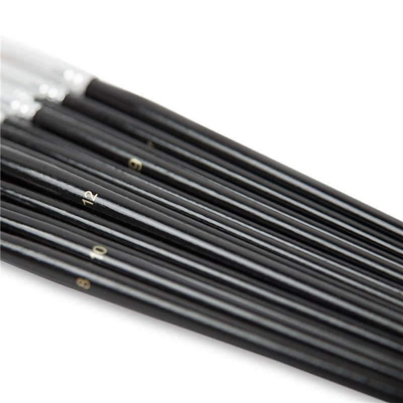 Avelena | 12 Stück / Set Nylon Haar Malpinsel Set Künstlerpinsel Wasserfarbe Acryl Ölmalerei Kunstbedarf Schwarzer Zeichenwasserpinsel