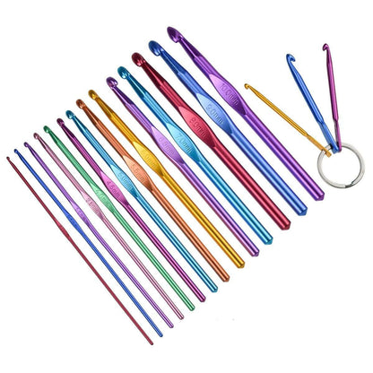 Avelena | Häkelnadelset mit Tasche 14 Stile Stricknadeln Set Diy Nadel Kunst Handwerk Scheren Marker Nähwerkzeuge Gyh