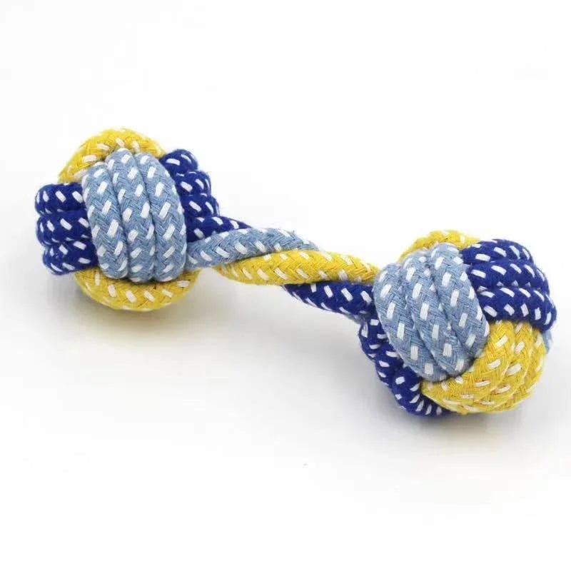 Avelena | 1Pc Hundespielzeug Karotten Knoten Seil Ball Baumwollseil Hantel Welpen Zähneputzen Kau Spielzeug Langlebig Geflochten Bissfest Haustierbedarf