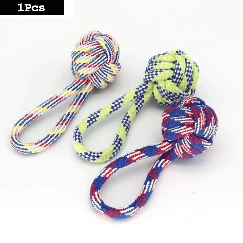 Avelena | 1Pc Hundespielzeug Karotten Knoten Seil Ball Baumwollseil Hantel Welpen Zähneputzen Kau Spielzeug Langlebig Geflochten Bissfest Haustierbedarf
