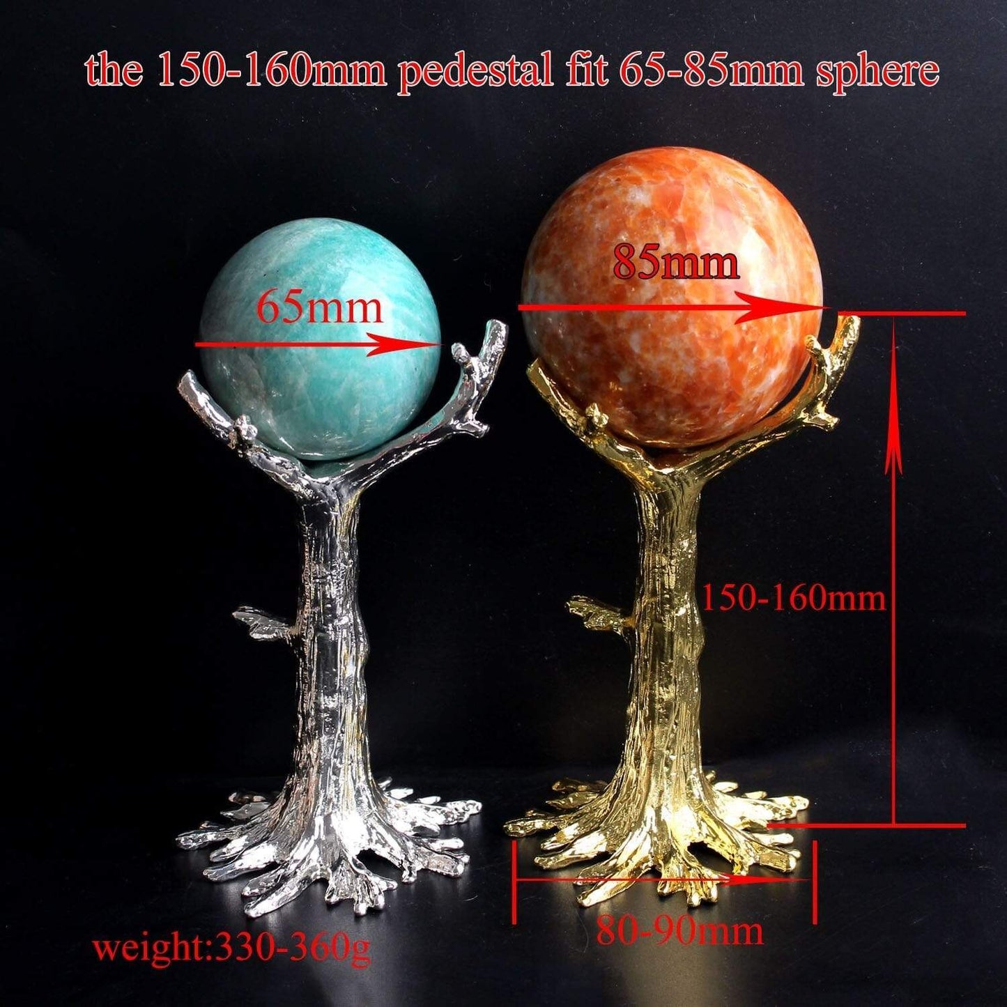 Avelena | 1Pc Gold Silber Dendritische Metall Handwerksstand Baumförmiger Sockel Kristallkugel Basis Grundlage Für Kristall Ei & Kugel Ball