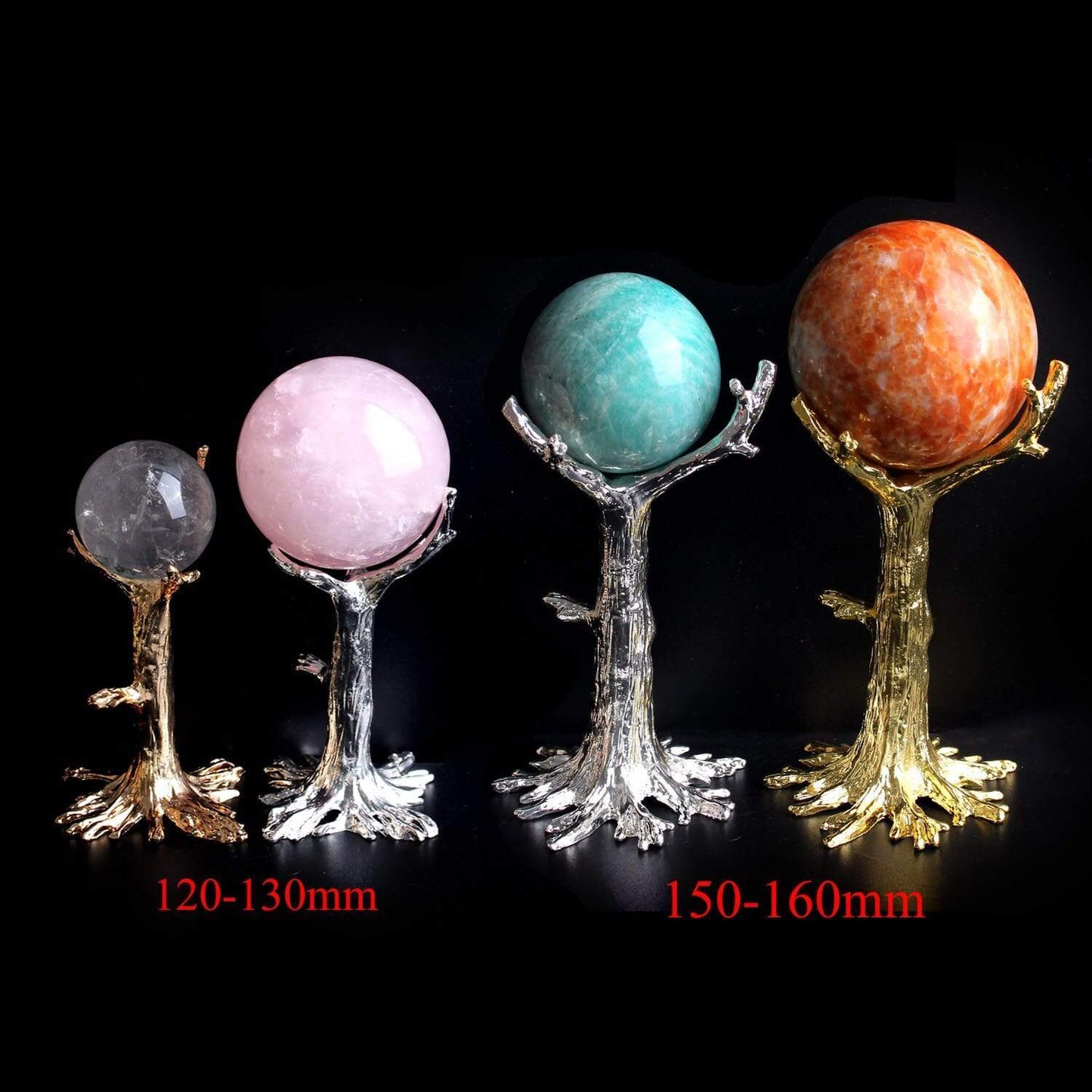 Avelena | 1Pc Gold Silber Dendritische Metall Handwerksstand Baumförmiger Sockel Kristallkugel Basis Grundlage Für Kristall Ei & Kugel Ball