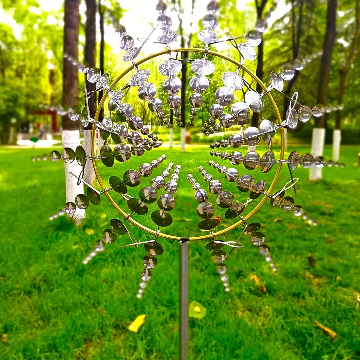 Avelena | 1 Stück Magischer Metall-Windmühle, 3D Metall Outdoor Windspiel für Hof und Garten, Einzigartige Metall kinetische Winds skulpturen & Windspiel, Windfänger Metall Outdoor Rasen Terrasse Dekoration Wind skulptur