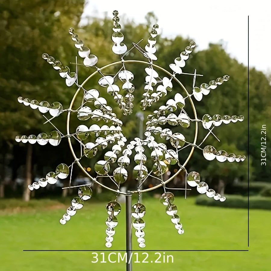 Avelena | 1 Stück Magischer Metall-Windmühle, 3D Metall Outdoor Windspiel für Hof und Garten, Einzigartige Metall kinetische Winds skulpturen & Windspiel, Windfänger Metall Outdoor Rasen Terrasse Dekoration Wind skulptur