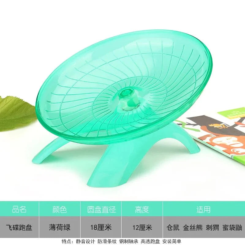 Avelena | 1 Stück Haustier Hamster Laufrad Lautloses Flugzeugteller Stahlachswheel Laufende Scheibe Spielzeuge Käfig Übung Kleine Tiere Zubehör