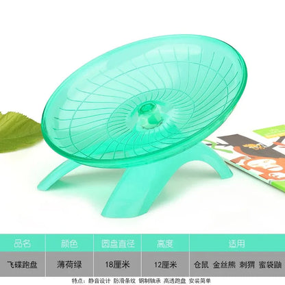 Avelena | 1 Stück Haustier Hamster Laufrad Lautloses Flugzeugteller Stahlachswheel Laufende Scheibe Spielzeuge Käfig Übung Kleine Tiere Zubehör