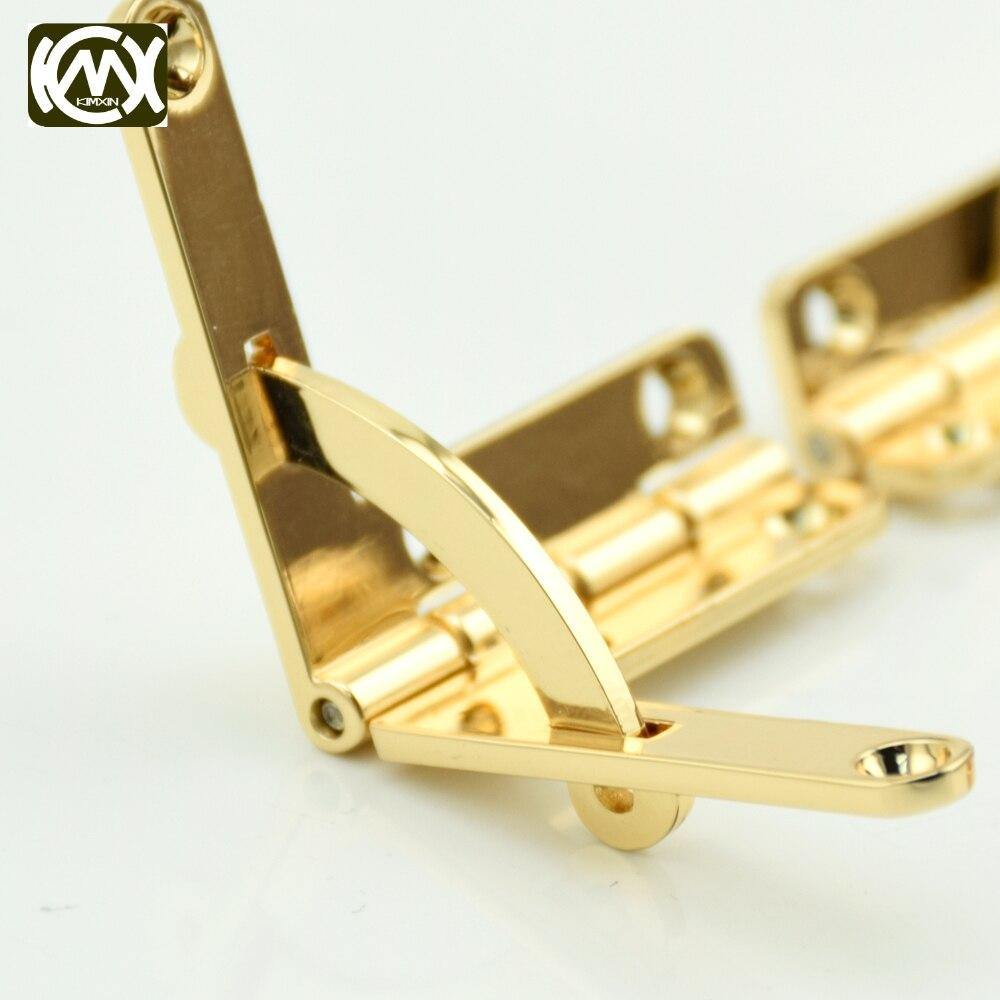 Avelena | 1Set 2 Scharniere und 1 Knopfverschluss 18K Goldene Zinklegierungs-Uhrgehäuse Kombination Scharnier und Schloss Hardware 18K Gold