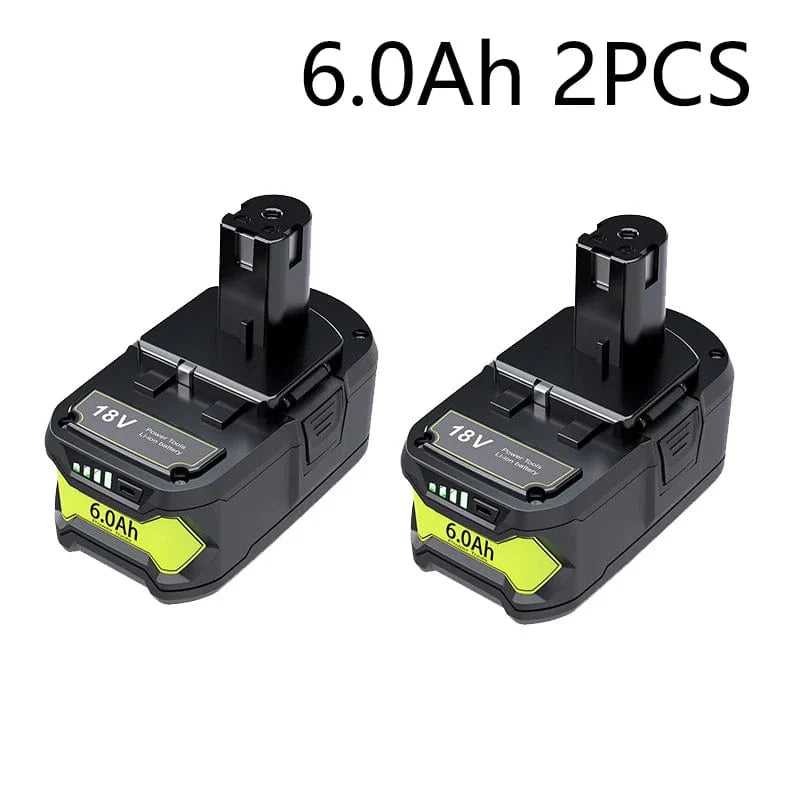 Avelena | 6Ah für Ryobi P108 18V One+ Plus Batterie 18 Volt Lithium-Ionen Elektrowerkzeuge P104 P107 Rb18L50 Rb18L20 P108