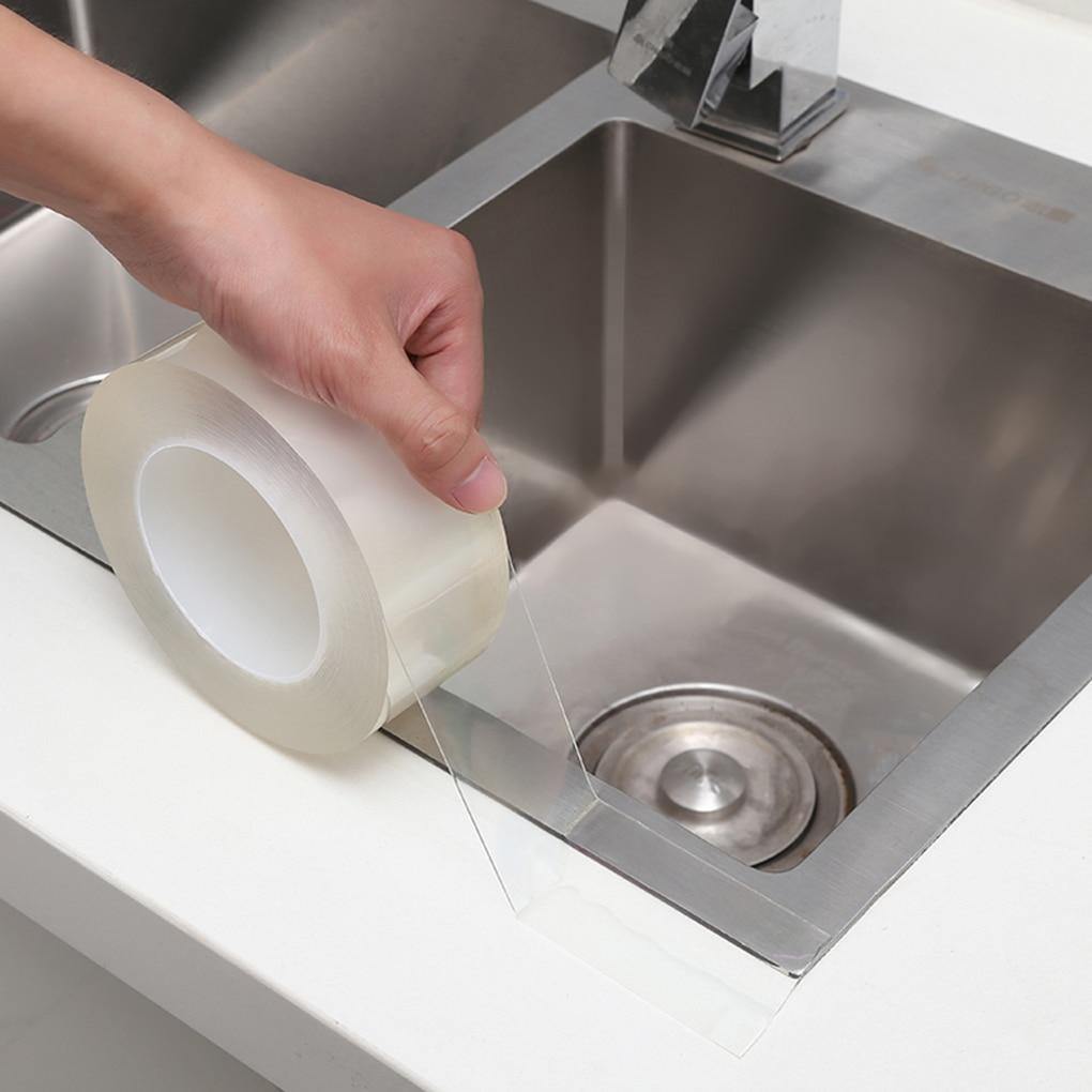 Avelena | Küchenspüle Dichtband Transparent Wasserdicht Anti-Schimmel Selbstklebendes Badezimmerband Pool Wasserdicht 10Mm Breit