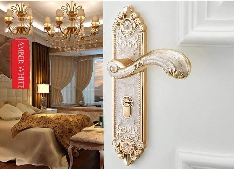 Avelena | Europäischer Stil Stille Zimmertür Schlossgriff Modische Innentürknöpfe Schloss Luxuriöses Einbruchschutz-Tor Schloss Möbelbeschläge