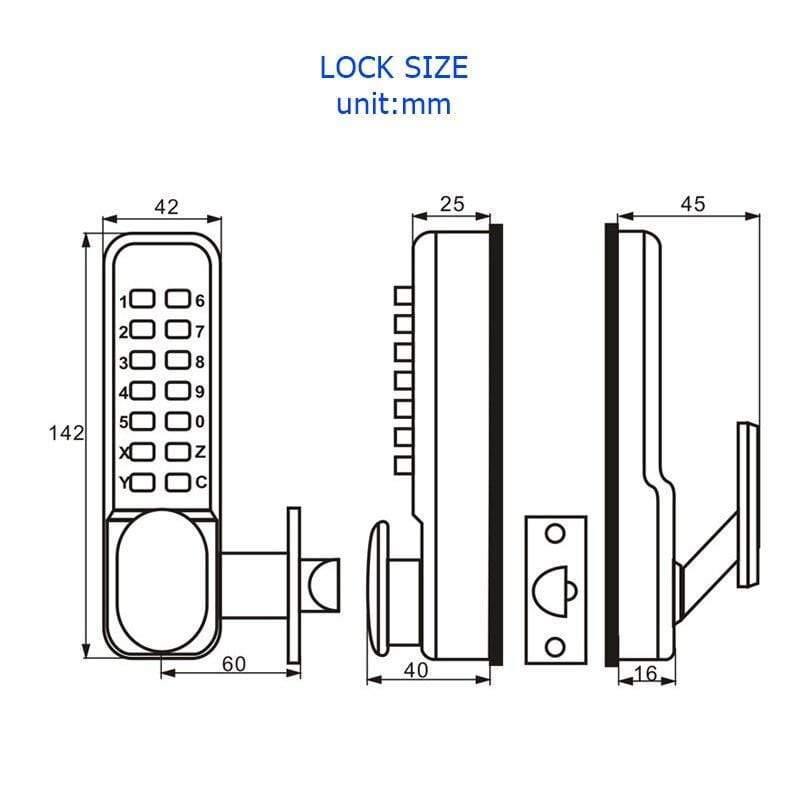 Avelena | Zinklegierung Schlüsselosen Sicherheitsverschluss Diebstahlschutz Türverschluss Hardware Wasserfest Mechanisch Strongbox Passwort Safe Lock