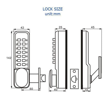 Avelena | Zinklegierung Schlüsselosen Sicherheitsverschluss Diebstahlschutz Türverschluss Hardware Wasserfest Mechanisch Strongbox Passwort Safe Lock