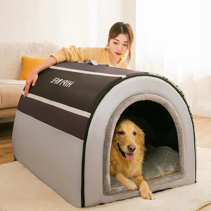 Avelena | 2022 Neu Winter Warm Faltbare Hundehütte Hundebett Haustierbedarf Kleine und Mittelgroße Hunde Warme Haustierbedarf Welpenhöhle Sofa