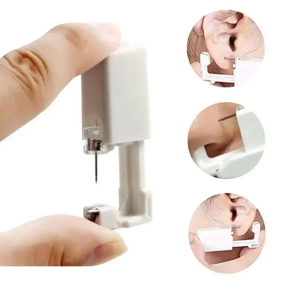 Avelena | 20 Stück Sicherheits-Ohr-Piercing-Pistolen-Kit Einweg Desinfizieren Sicherheits-Ohrstecker Piercer Maschine Stifte Nasenclip Körper Schmuck Piercing Werkzeug