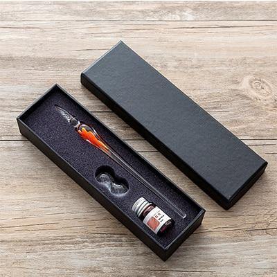 Avelena | Glas Dip Pen Unterschriftenstift Füllfederhalter Büro Geschäft Schule Schreibwaren Geschenkset Stift + Tinte Set