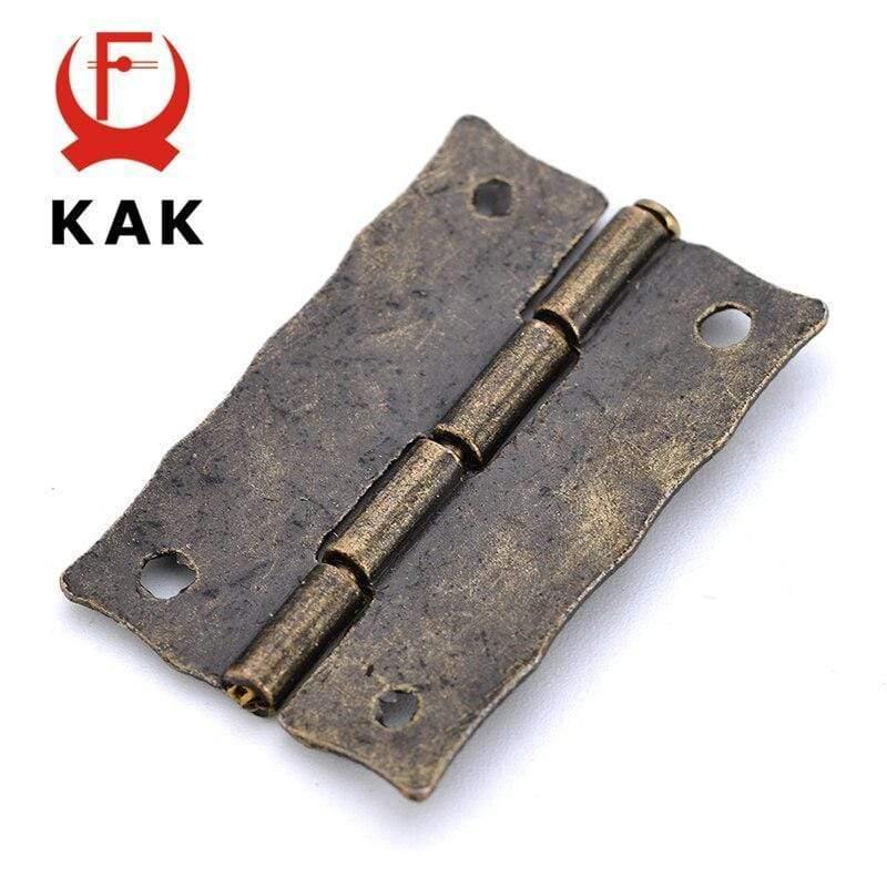 Avelena | 2Pcs Kak Antik Bronze Scharniere Schrank Tür Schublade Dekorative Mini Scharnier für Schmuckaufbewahrung Holzbox Möbelbeschläge