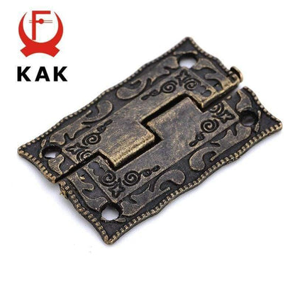 Avelena | 2Pcs Kak Antik Bronze Scharniere Schrank Tür Schublade Dekorative Mini Scharnier für Schmuckaufbewahrung Holzbox Möbelbeschläge