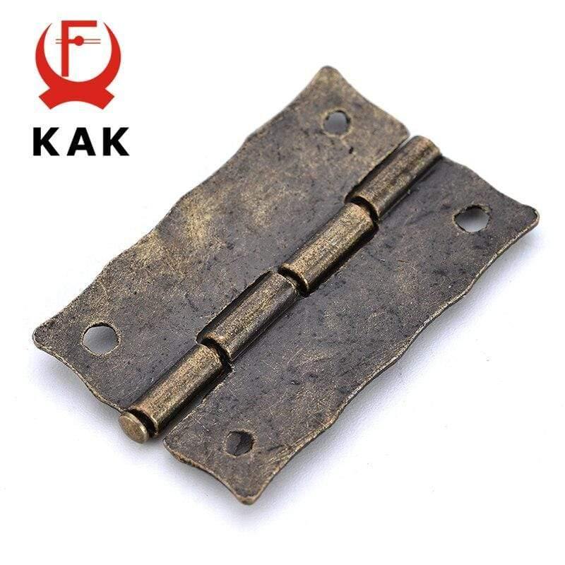 Avelena | 2Pcs Kak Antik Bronze Scharniere Schrank Tür Schublade Dekorative Mini Scharnier für Schmuckaufbewahrung Holzbox Möbelbeschläge