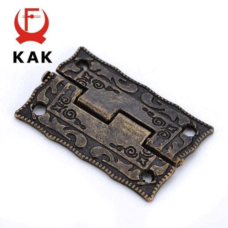 Avelena | 2Pcs Kak Antik Bronze Scharniere Schrank Tür Schublade Dekorative Mini Scharnier für Schmuckaufbewahrung Holzbox Möbelbeschläge