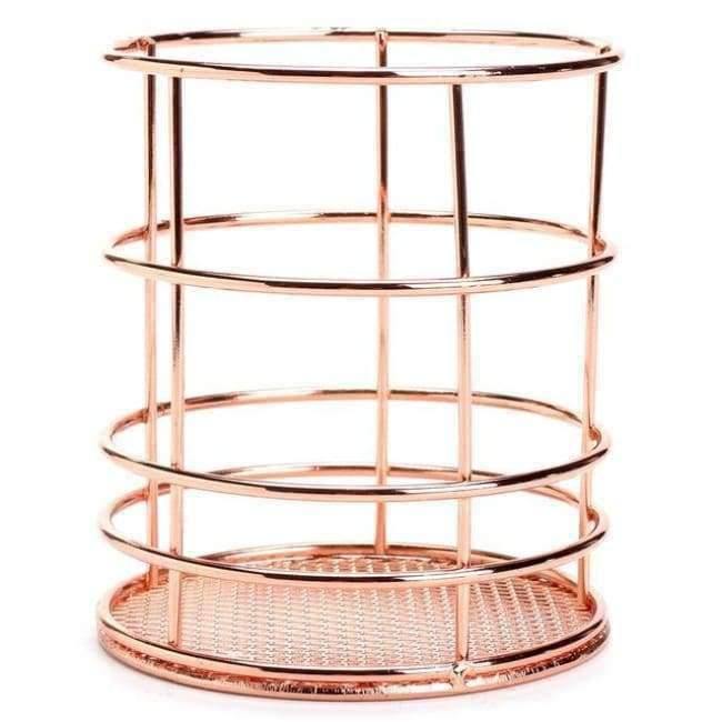 Avelena | 1 Stück Rose Gold Metall Stift Halter Box Fall Organizer Home Schreibtisch Bürobedarf Dekor Hochwertige Büro Schule Schreibtisch Zubehör